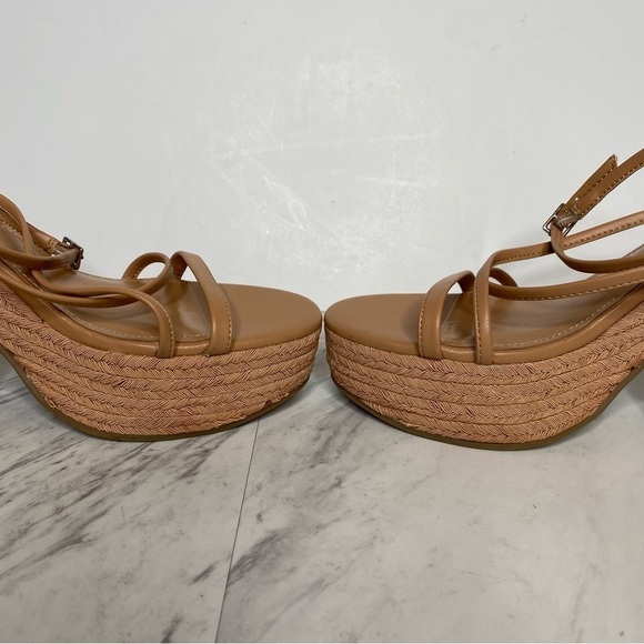 New! Marc Fisher Fetch Espadrille Faux Leather Wedge Sandal 9.5 - Picture 6 of 14